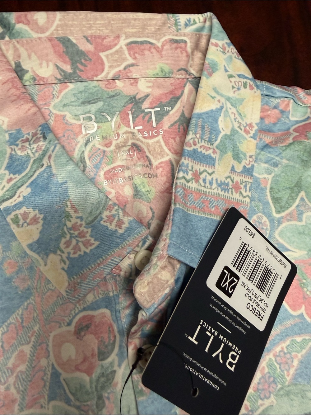 BYLT Premium Basics XXL Pastel Floral Button-Up Shirt